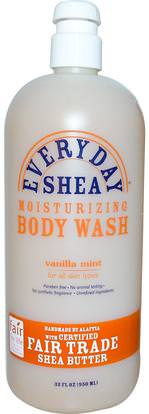 Everyday Shea, Moisturizing Body Wash, Vanilla Mint, 32 fl oz (950 ml) ,حمام، الجمال، هلام الاستحمام