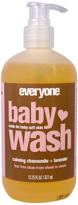 Everyone, Baby Wash, Calming Chamomile and Lavender, 12.75 (377 ml) ,الأطفال الصحة، حمام الاطفال، هلام الاستحمام، الاطفال غسل الجسم، استحمام الطفل هلام
