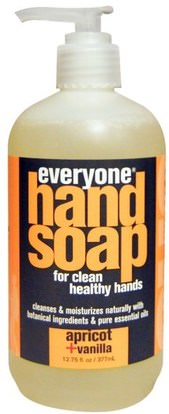 Everyone, Hand Soap, Apricot + Vanilla, 12.75 fl oz (377 ml) ,حمام، الجمال، الصابون