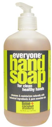 Everyone, Hand Soap, Lime + Coconut Strawberry, 12.75 fl oz (377 ml) ,حمام، الجمال، الصابون