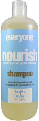 Everyone, Nourish, Shampoo, Health + Happy, 20.3 fl oz (600 ml) ,حمام، الجمال، الشعر، فروة الرأس، الشامبو، مكيف