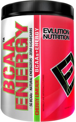 EVLution Nutrition, BCAA Energy, Cherry Limeade, 9.9 oz (282 g) ,المكملات الغذائية، والأحماض الأمينية، بكا (متفرعة سلسلة الأحماض الأمينية)، والرياضة، والرياضة