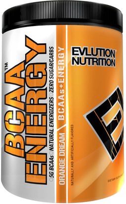 EVLution Nutrition, BCAA Energy, Orange Dream, 10.01 oz (285 g) ,المكملات الغذائية، والأحماض الأمينية، بكا (متفرعة سلسلة الأحماض الأمينية)، والرياضة، والعضلات