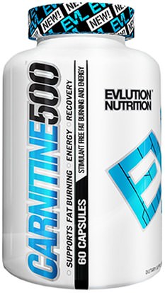 EVLution Nutrition, Carnitine 500, 60 Capsules ,المكملات الغذائية، والأحماض الأمينية، ل كارنيتين