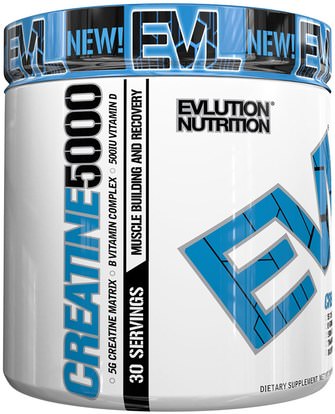 EVLution Nutrition, Creatine5000, 5.3 oz (153 g) ,والرياضة، ومسحوق الكرياتين، والرياضة