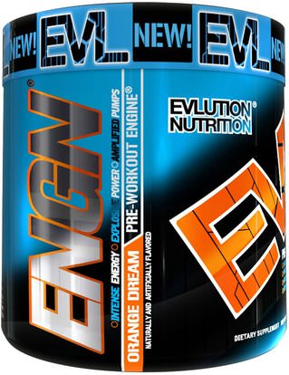 EVLution Nutrition, ENGN Pre-Workout, Orange Dream, 8.7 oz (246 g) ,الرياضة، تجريب، العضلات