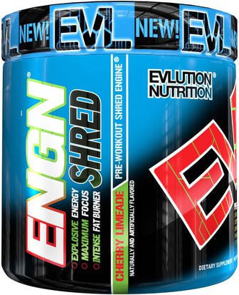 EVLution Nutrition, ENGN Shred, Cherry Limeade Pre-Workout, 8.1 oz (231 g) ,والصحة، والطاقة، والرياضة