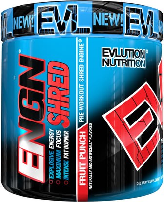 EVLution Nutrition, ENGN Shred, Pre-Workout, Fruit Punch, 8.4 oz (237 g) ,والصحة، والطاقة، والرياضة