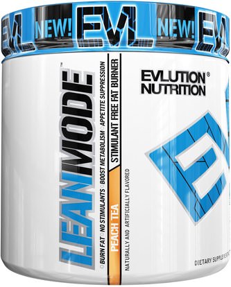 EVLution Nutrition, Lean Mode, Peach Tea, 5.4 oz (267 g) ,وفقدان الوزن، والنظام الغذائي، وحرق الدهون