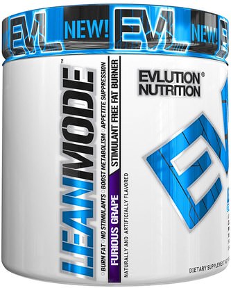 EVLution Nutrition, LeanMode, Furious Grape, 6.1 oz (174 g) ,والرياضة، وفقدان الوزن، والنظام الغذائي، وحرق الدهون