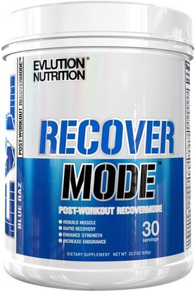 EVLution Nutrition, Recover Mode, Blue Raz, 22.2 oz (6.30 g) ,الرياضة، الكرياتين