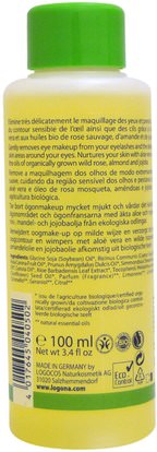 Herb-sa Logona Naturkosmetik, Eye Makeup Remover, Bio Wild Rose Oil & Aloe, 3.4 fl oz (100 ml)