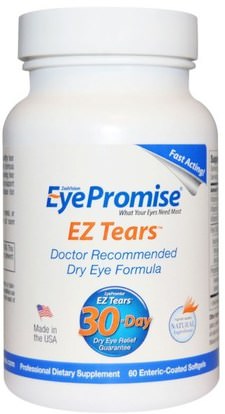 EyePromise, EZ Tears, 60 Enteric-Coated Softgels ,والرعاية الصحية، والعناية بالعيون، والرعاية الرؤية، والرؤية