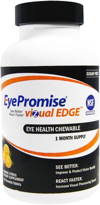 EyePromise, Vizual Edge, Eye Health Chewable, Orange Citrus, 30 Chewable Tablets ,والرعاية الصحية، والعناية بالعيون، والرعاية الرؤية، والرؤية
