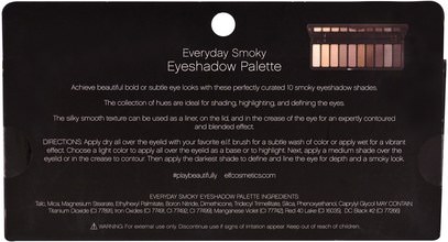 عيون E.L.F. Cosmetics, Eyeshadow Palette, Everyday Smoky, 0.49 oz (14 g)