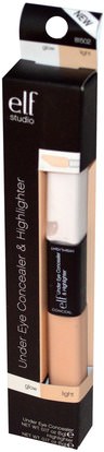 عيون E.L.F. Cosmetics, Under Eye Concealer & Highlighter, Glow/Light, 0.17 oz (5 g)/0.17 oz (5 g)