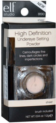 عيون E.L.F. Cosmetics, Undereye Setting Powder, High Definition, Sheer, 0.04 oz (1.2 g)