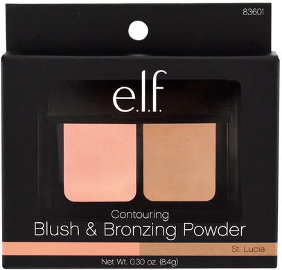 وجه E.L.F. Cosmetics, Contouring Blush & Bronzing Powder, St Lucia, 0.30 oz (8.4 g)