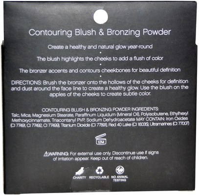 وجه E.L.F. Cosmetics, Contouring Blush & Bronzing Powder, Turks & Caicos, 0.30 oz (8.4 g)