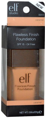 وجه E.L.F. Cosmetics, Flawless Finish Foundation, Caramel, 0.8 oz (23 g)