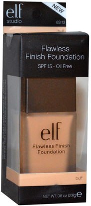 وجه E.L.F. Cosmetics, Flawless Finish Foundation, SFP 15, Oil Free, Buff, 0.68 oz (20 ml)