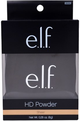 وجه E.L.F. Cosmetics, HD Powder, Sheer, 0.28 oz (8 g)
