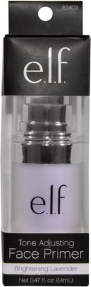 وجه E.L.F. Cosmetics, Tone Adjusting Face Primer, Brightening Lavender, 0.47 fl oz (14 ml)