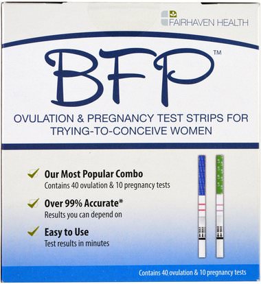 Fairhaven Health, BFP, Ovulation & Pregnancy Test Strips For Trying-To-Conceive Women, 40 Ovulation & 10 Pregnancy Tests ,الصحة، المرأة