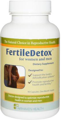 Fairhaven Health, FertileDetox for Women & Men, 90 Veggie Caps ,الصحة، الرجال، نساء