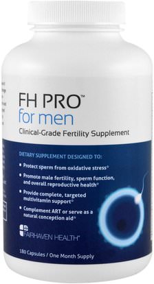 Fairhaven Health, FH Pro for Men, Clinical Grade Fertility Supplement, 180 Capsules ,الصحة، الرجال
