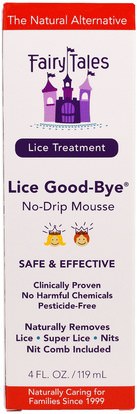 Fairy Tales, Lice Treatment, Lice Good-Bye, No-Drip Mousse, 4 fl oz (119 ml) ,حمام، الجمال، دقة بالغة، فروة الرأس، الصحة