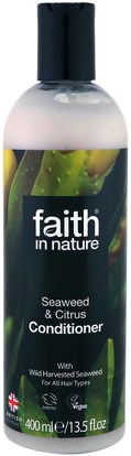 Faith in Nature, Conditioner, For All Hair Types, Seaweed & Citrus, 13.5 fl oz (400 ml) ,حمام، الجمال، الشعر، فروة الرأس، مكيفات