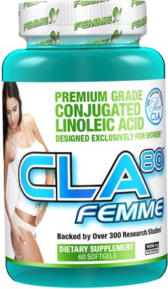 FEMME, CLA80, 1,000 mg, 60 Softgels ,وفقدان الوزن، والنظام الغذائي، كلا (مترافق حمض اللينوليك)، كلا، والرياضة، والمنتجات الرياضية النسائية