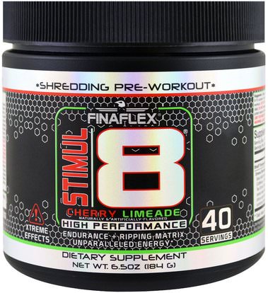Finaflex, Stimul8, Shredding Pre-Workout, Cherry Limeade, 6.5 oz (184 g) ,والصحة، والطاقة، والرياضة، تجريب