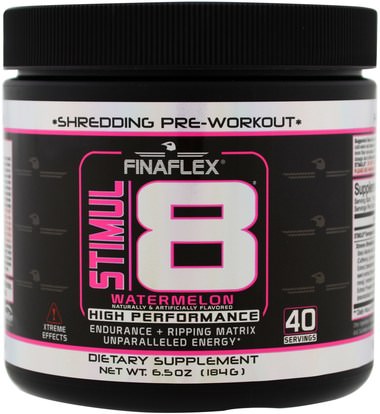 Finaflex, Stimul8, Shredding Pre-Workout, Watermelon, 6.5 oz (184 g) ,والصحة، والطاقة، والرياضة، تجريب