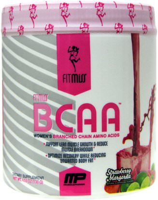 FitMiss, BCAA, Womens Branched Chain Amino Acids, Strawberry Margarita, 5.6 oz (159 g) ,والرياضة، والمنتجات الرياضية النسائية، والأحماض الأمينية، بكا (سلسلة متفرعة من الأحماض الأمينية)