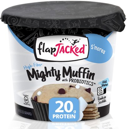FlapJacked, Mighty Muffin, with Probiotics, Smores, 1.94 oz (55 g) ,الكعك العظيم