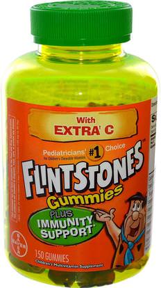 Flintstones, Childrens Multivitamin, Plus Immune Support, 150 Gummies ,الفيتامينات، الفيتامينات المتعددة، غوميس الفيتامينات، صحة الأطفال، أطفال غوميز