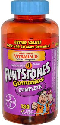 Flintstones, Complete, Childrens Multivitamin, 180 Gummies ,الفيتامينات، الفيتامينات المتعددة، غوميس الفيتامينات، صحة الأطفال، أطفال غوميز