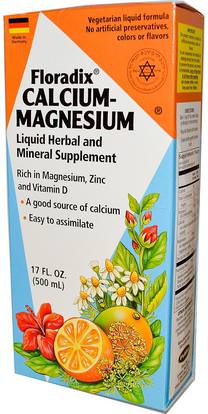 Flora, Floradix Calcium-Magnesium, 17 fl oz (500 ml) ,المكملات الغذائية، المعادن، الكالسيوم، الكالسيوم السائل، المغنيسيوم السائل