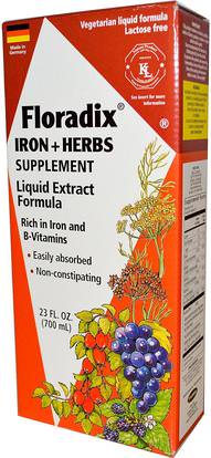 Flora, Floradix, Iron + Herbs Supplement, Liquid Extract Formula, 23 fl oz (700 ml) ,المكملات الغذائية، المعادن، الحديد، المعادن السائلة