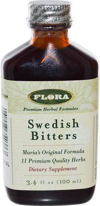Flora, Swedish Bitters, 3.4 fl oz (100 ml) ,الأعشاب، السويدية العشبية، الهضم، المعدة، بيترز الجهاز الهضمي