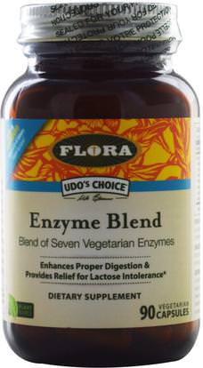 Flora, Udos Choice, Enzyme Blend, 90 Veggie Caps ,المكملات الغذائية، والإنزيمات
