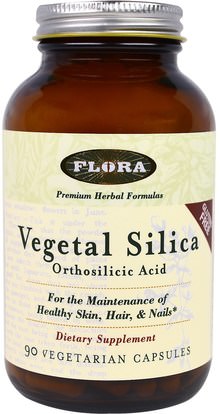 Flora, Vegetal Silica, Orthosilicic Acid, 90 Veggie Caps ,المكملات الغذائية، المعادن، السيليكا (السيليكون)