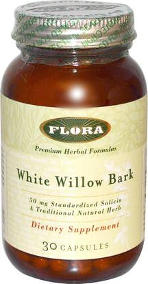 Flora, White Willow Bark, 30 Capsules ,الصحة، إلتهاب، أبيض، الصفصاف، أنبح