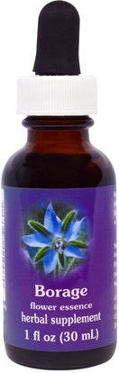 Flower Essence Services, Borage, Flower Essence, 1 fl oz (30 ml) ,Herb-sa