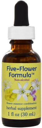 Flower Essence Services, Five-Flower Formula, Flower Essence Combination, Non-Alcohol, 1 fl oz (30 ml) ,الأعشاب، العلاجات زهرة
