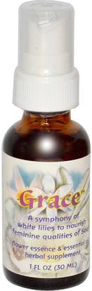 Flower Essence Services, Grace, Flower Essence & Essential Oil, 1 fl oz (30 ml) ,Herb-sa