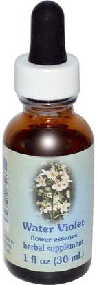 Flower Essence Services, Healing Herbs, Water Violet, Flower Essence, 1 fl oz (30 ml) ,الأعشاب، العلاجات زهرة، البنفسجي