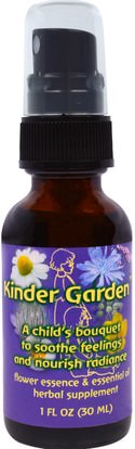 Flower Essence Services, Kinder Garden, Flower Essence & Essential Oil, 1 fl oz (30 ml) ,Herb-sa
